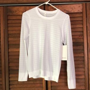 Lululemon swiftly breathe long sleeve, size 8, white, brand new with tags